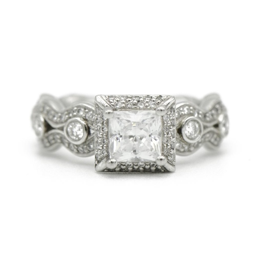 Ritani Platinum Princess Cut Engagement Ring